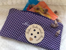 Load image into Gallery viewer, A pencil case is an ideal gift for a teacher - practical, but a lovely personal gift if you have it personalised and fill it with goodies - sweets, pens, toiletries or even alcohol!  These measure approx 26x13cm and can be made with a cotton or waterproof lining.   If you would like to personalise your gift even further by choosing a specific fabric - just send me a message!
