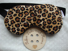 Load image into Gallery viewer, My Eye Masks are ideal for helping you relax - whether that's whilst sleeping, napping or during meditation/yoga.  They have a patterned (personalised) front with a gorgeously soft velvet back. There are three layers of padding inside so are so gentle against your eyes. I use wide elastic so they don't slip and also don't dig in.  I usually add lavender between the stuffing - lavender is a natural relaxant and also smells pretty amazing! But I know not everyone likes it - so this is optional.  These can be