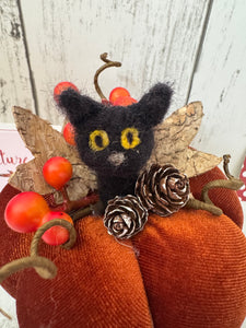 ADULT 'Lucky Black Cat Pumpkin'  Sewing and Needle Felting Workshop