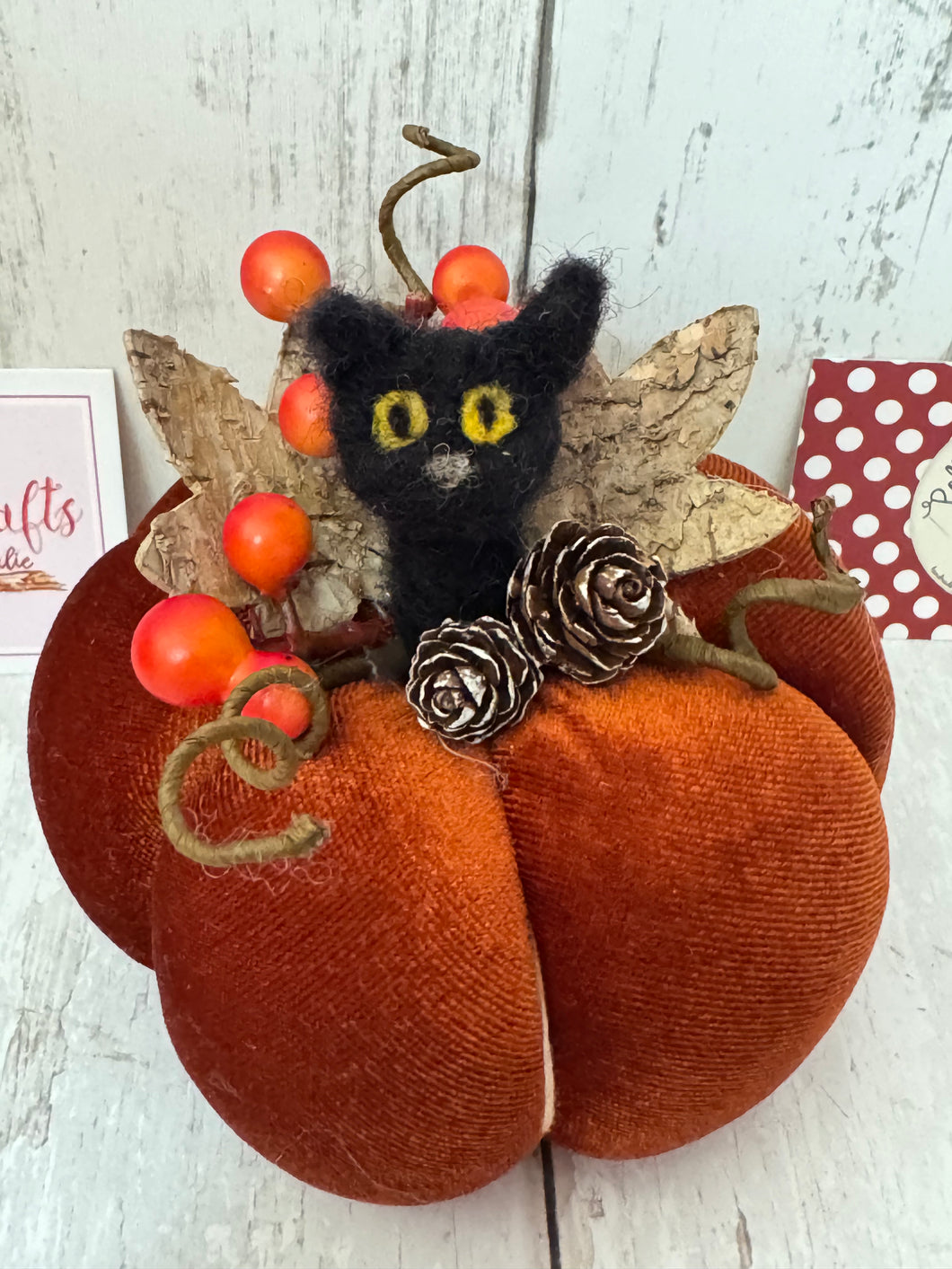 ADULT 'Lucky Black Cat Pumpkin'  Sewing and Needle Felting Workshop