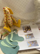 Load image into Gallery viewer, A sewing kit that includes everything you need to make your very own cute fabric rabbit, with step by step photo instructions.
