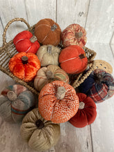 Load image into Gallery viewer, Set of 3 Fabric Pumpkins
